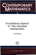 Couverture : Foundational aspects of "non"standard mathematics
