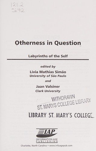 Couverture : Otherness in question