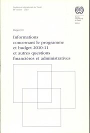 Couverture : Informations concernant le programme et budget 2010-11 et autres questions financières et administratives