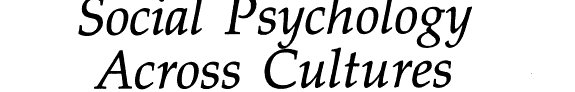 Couverture : Social psychology across cultures