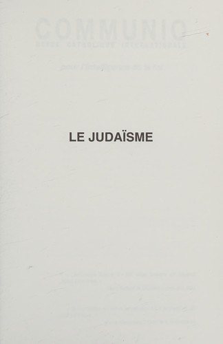Couverture : Le judaïsme
