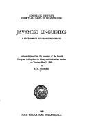 Couverture : Javanese linguistics