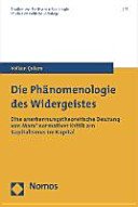 Couverture : Die Phänomenologie des Widergeistes