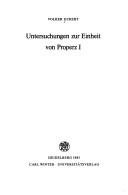 Couverture : Untersuchungen zur Einheit von Properz I