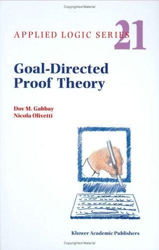 Couverture : Goal-Directed Proof Theory (Applied Logic Series Volume 21)