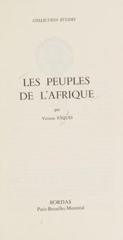 Couverture : Les peuples de l'Afrique.