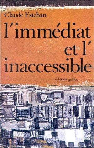 Couverture : L' Immédiat et l'inaccessible
