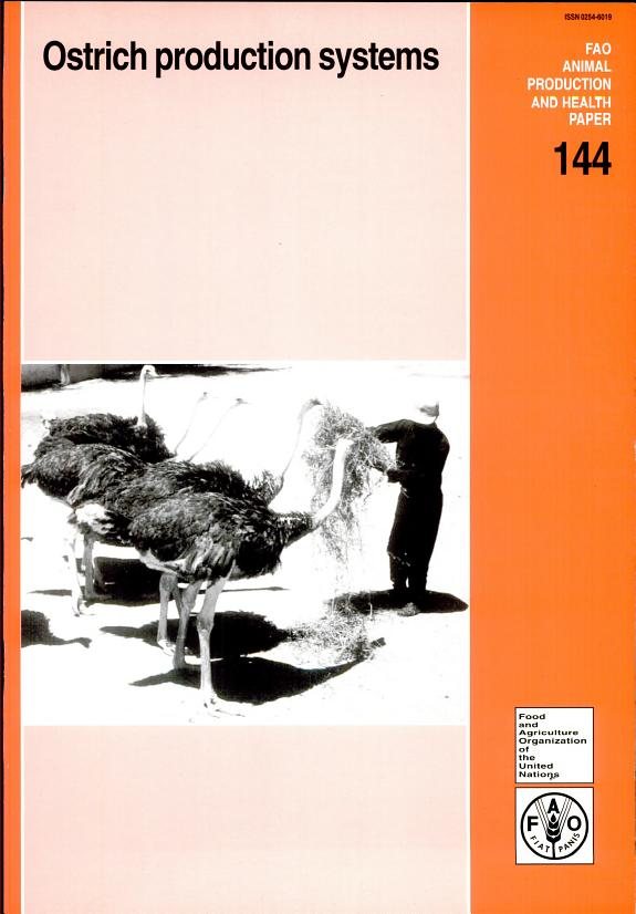 Couverture : Ostrich production systems.