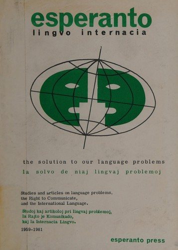 Couverture : Esperanto, the solution to our language problems