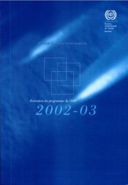 Couverture : Exécution du programme de l'OIT en 2002-03