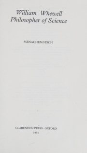 Couverture : William Whewell, philosopher of science