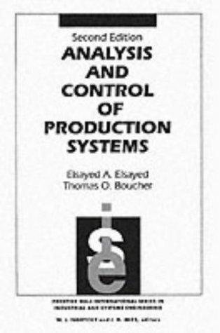 Couverture : Analysis and control of production systems