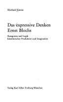 Couverture : Das expressive Denken Ernst Blochs