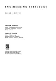 Couverture : Engineering tribology