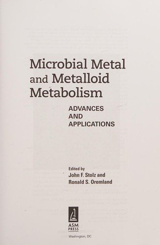 Couverture : Microbial Metal and Metalloid Metabolism