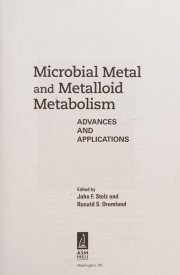 Couverture : Microbial Metal and Metalloid Metabolism