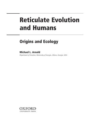 Couverture : Reticulate evolution and humans