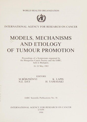 Couverture : Models, Mechanisms And Etiology of Tumour Promotion (IARC scientific publications)