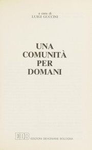 Couverture : Una comunità per domani