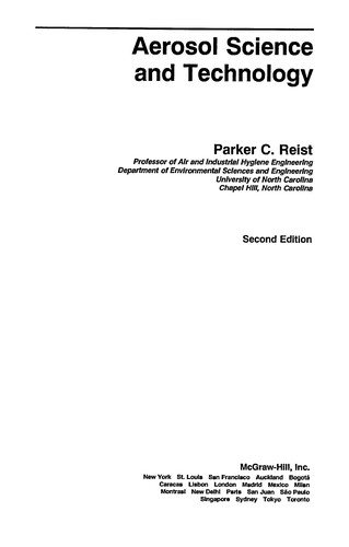 Couverture : Aerosol science and technology