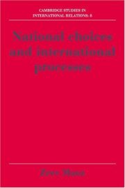 Couverture : National choices and international processes