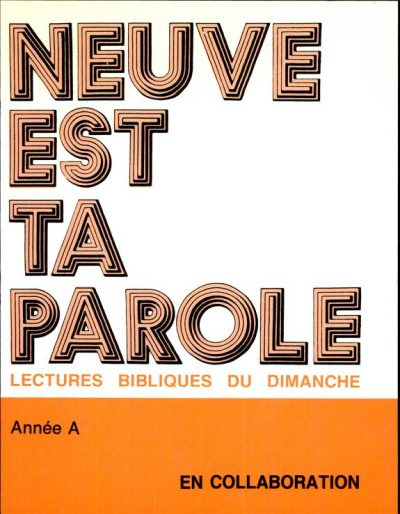 Couverture : Neuve est ta parole