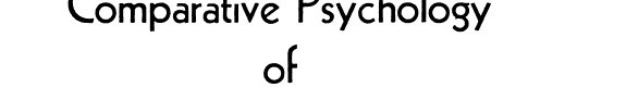 Couverture : Comparative Psychology of Mental Development
