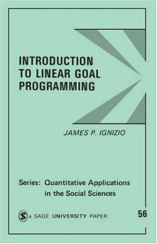 Couverture : Introduction to linear goal programming