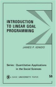 Couverture : Introduction to linear goal programming