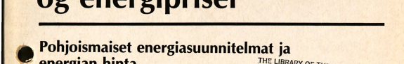 Couverture : Nordiske energiplaner og energipriser.