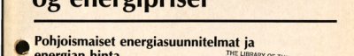 Couverture : Nordiske energiplaner og energipriser.