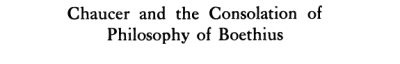 Couverture : Chaucer - the Consolation of Philosophy of Boethius