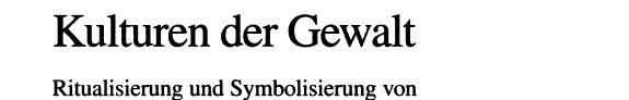 Couverture : Kulturen der Gewalt