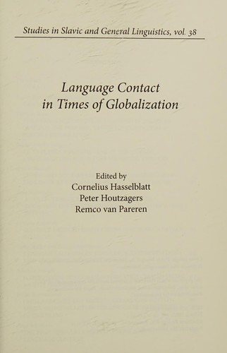 Couverture : Language contact in times of globalization