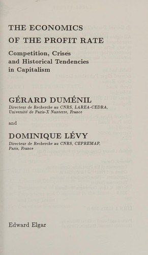 Couverture : The economics of the profit rate