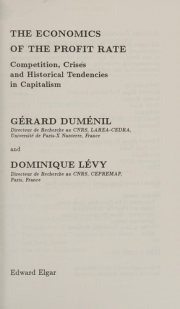 Couverture : The economics of the profit rate