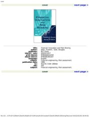 Couverture : Financial innovation and risk sharing