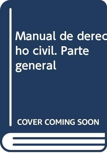 Couverture : Manual de derecho civil. Parte general