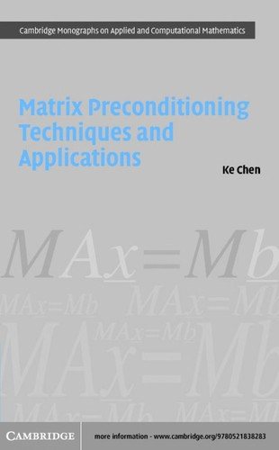 Couverture : MATRIX PRECONDITIONING TECHNIQUES AND APPLICATIONS.