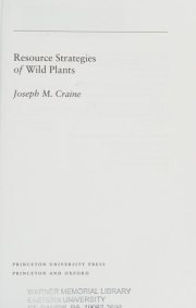 Couverture : Resource strategies of wild plants