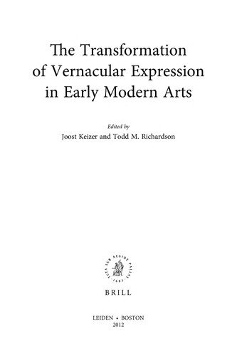 Couverture : The transformation of vernacular expression in early modern arts