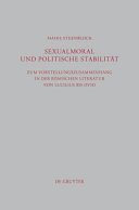 Couverture : Sexualmoral und politische Stabilität Zum Vorstellungszusammenhang in der römischen Literatur von Lucilius bis Ovid
