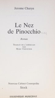 Couverture : Le Nez de Pinocchio