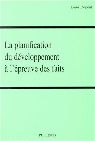 Couverture : La planification du developpement al'epreuve des faits