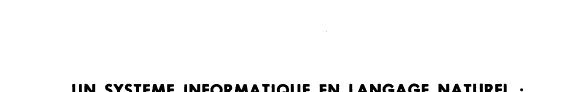 Couverture : Un système informatique en langage naturel