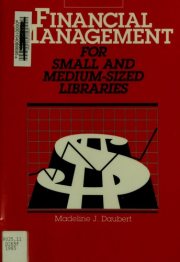 Couverture : Financial management for small and medium-sized libraries
