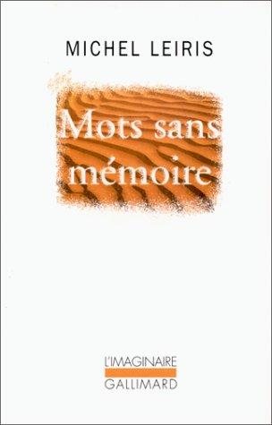 Couverture : Mots sans mémoire