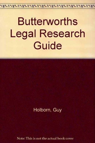 Couverture : Butterworths legal research guide