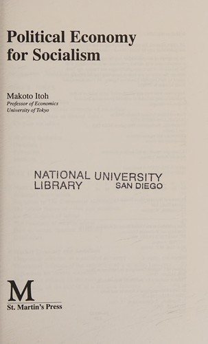 Couverture : Political economy for socialism