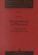 Couverture : Anchorages of meaning